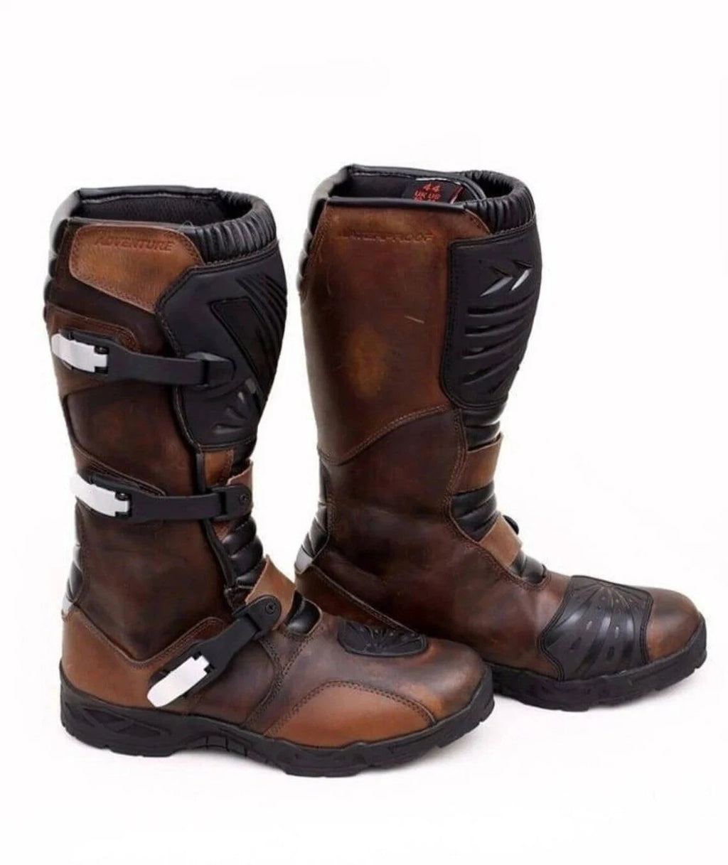 Men's All-Season Motorcycle Boots — Full Leather | Reinforced Protection | US 8–14